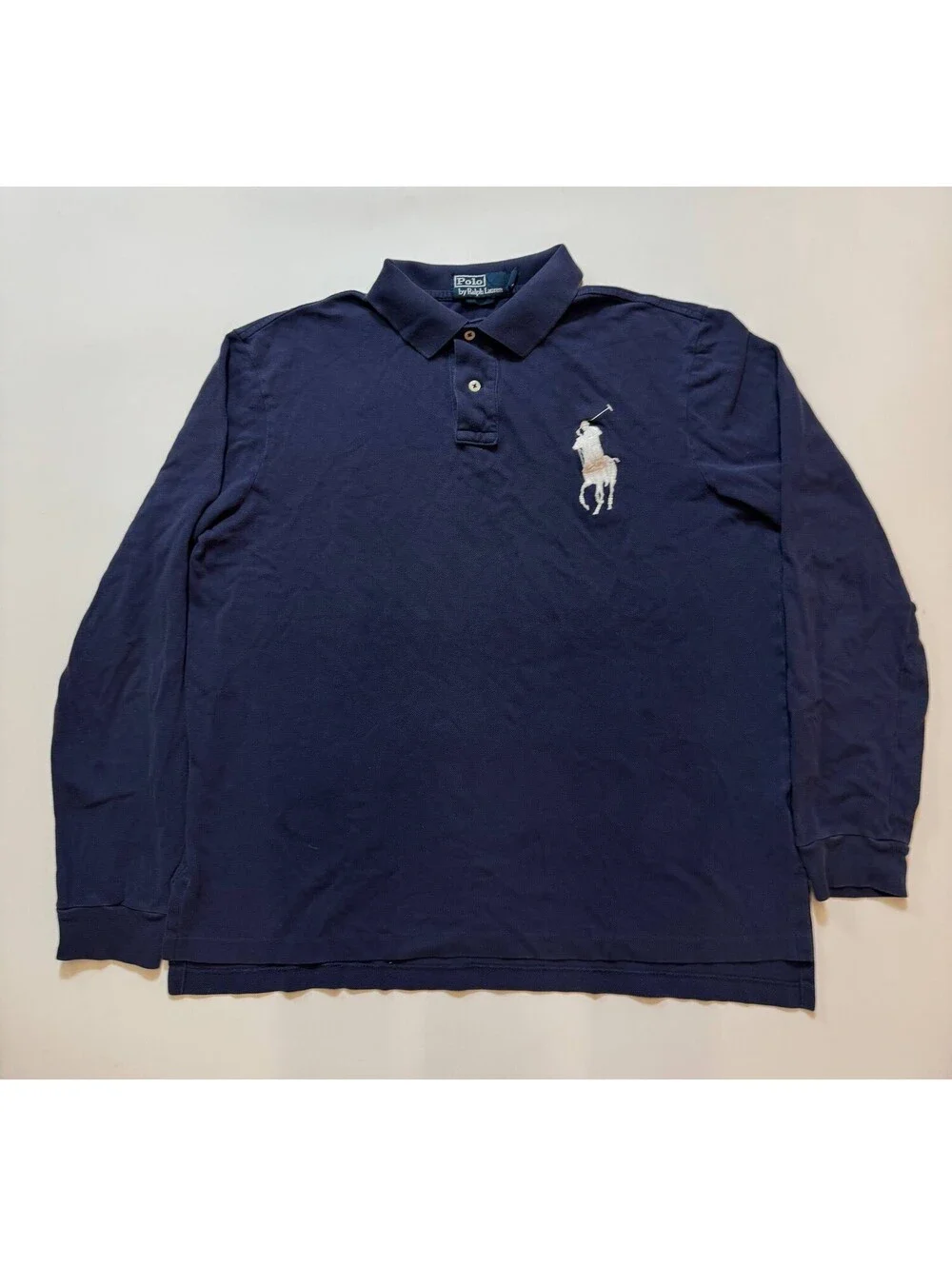 Polo Ralph Lauren Lot of 2 Mens Cotton Shirt Size L Blue Long Sleeve Pre-Owned